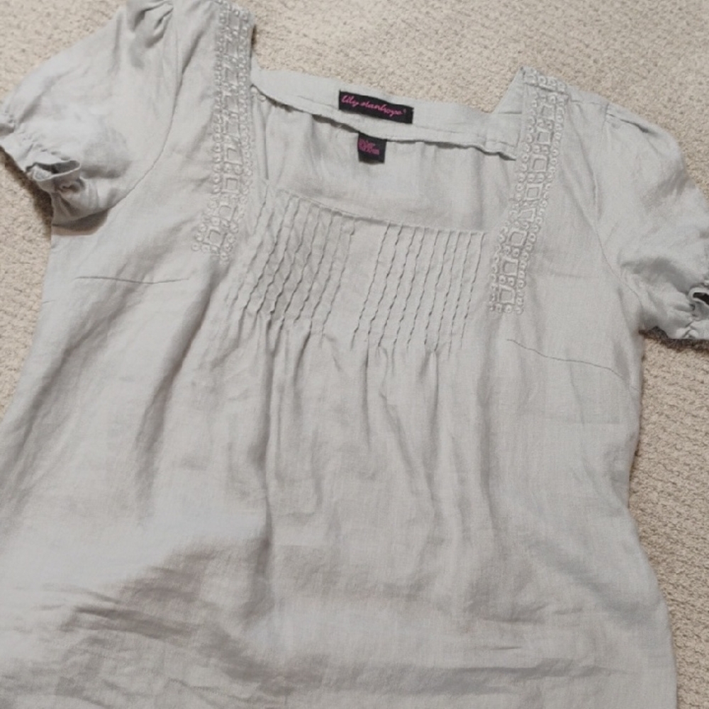 Light Gray Linen Blouse